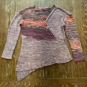 Prana Asymmetrical Vignette V Neck Sweater Multi Colored Medium